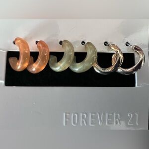 Forever 21 Multicolor Hoop Earrings Set